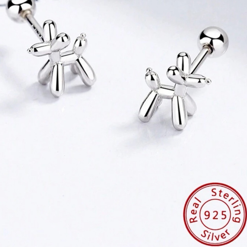 ✨Sterling Silver Balloon Dog Earrings - Picture 3 of 8